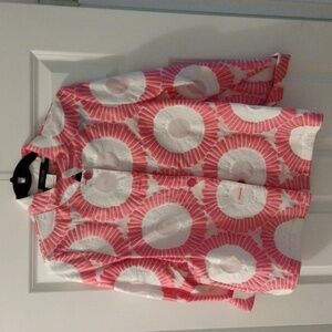 Light weight jacket top pink and white